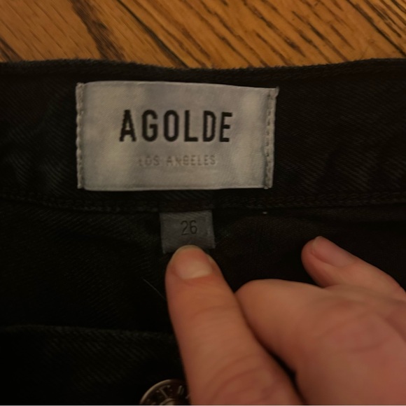 AGOLDE Women's Straight Leg Jeans in Black - Picture 4 of 10